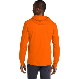 Jerzees 363LH Classics Unisex Cotton Long Sleeve Hooded T-Shirt - Safety Orange