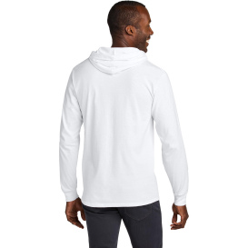Jerzees 363LH Classics Unisex Cotton Long Sleeve Hooded T-Shirt - White
