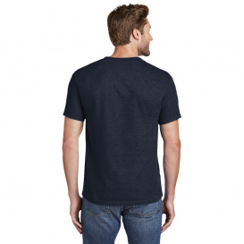 Hanes 5180 Beefy-T 100% Cotton T-Shirt - Heather Navy