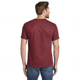 Hanes 5180 Beefy-T 100% Cotton T-Shirt - Heather Red