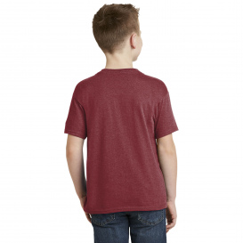 Hanes 5370 Youth EcoSmart 50/50 Cotton/Polyester T-Shirt - Heather Red