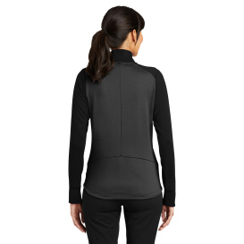 Nike 578674 Ladies Dri-FIT 1/2-Zip Cover-Up - Black Heather/Black/Dark Grey