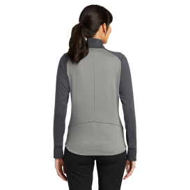 Nike 578674 Ladies Dri-FIT 1/2-Zip Cover-Up - Dark Grey Heather/Dark Grey/White