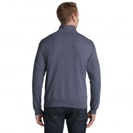 Jerzees 995M NuBlend 1/4-Zip Cadet Collar Sweatshirt - Vintage Heather Navy
