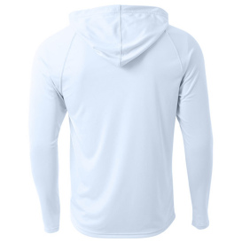 A4 A4N3409 Cooling Performance Long Sleeve Hooded Tee - Pastel Blue