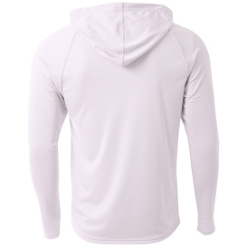 A4 A4N3409 Cooling Performance Long Sleeve Hooded Tee - White