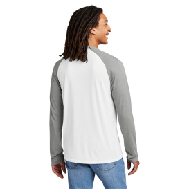 Allmade AL6009 Unisex Tri-Blend Long Sleeve Colorblock Raglan - Aluminum Grey/Bright White