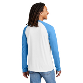 Allmade AL6009 Unisex Tri-Blend Long Sleeve Colorblock Raglan - Azure Blue/Bright White
