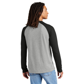 Allmade AL6009 Unisex Tri-Blend Long Sleeve Colorblock Raglan - Deep Black/Aluminum Grey