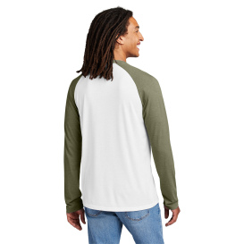 Allmade AL6009 Unisex Tri-Blend Long Sleeve Colorblock Raglan - Olive You Green/Bright White