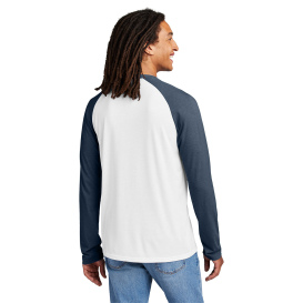 Allmade AL6009 Unisex Tri-Blend Long Sleeve Colorblock Raglan - Rebel Blue/Bright White