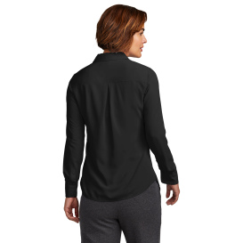 Brooks Brothers BB18007 Women\'s Full-Button Satin Blouse - Deep Black