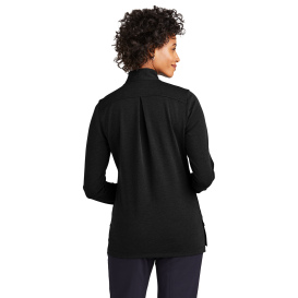 Brooks Brothers BB18203 Women\'s Mid-Layer Stretch 1/2-Button - Black Heather