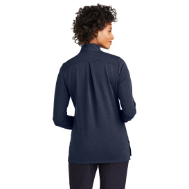 Brooks Brothers BB18203 Women\'s Mid-Layer Stretch 1/2-Button - Navy Blazer Heather