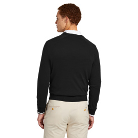 Brooks Brothers BB18400 Cotton Stretch V-Neck Sweater - Deep Black