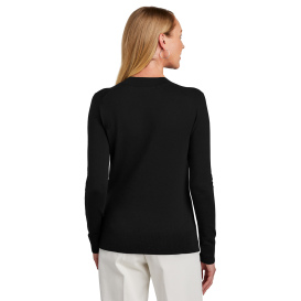 Brooks Brothers BB18401 Women\'s Cotton Stretch V-Neck Sweater - Deep Black