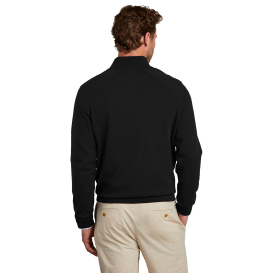 Brooks Brothers BB18402 Cotton Stretch 1/4-Zip Sweater - Deep Black
