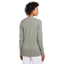 Brooks Brothers BB18403 Women's Cotton Stretch Long Cardigan Sweater - Light Shadow Grey Heather