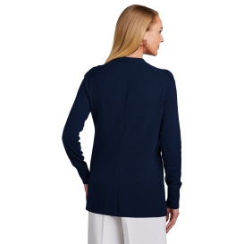Brooks Brothers BB18403 Women's Cotton Stretch Long Cardigan Sweater - Navy Blazer