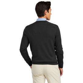 Brooks Brothers BB18410 Washable Merino V-Neck Sweater - Deep Black
