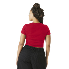 Bella + Canvas BC1010 Women\'s Micro Rib Baby Tee - Solid Red Blend