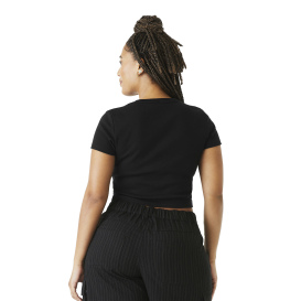 Bella + Canvas BC1010 Women\'s Micro Rib Baby Tee - Solid Black Blend