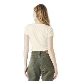 Bella + Canvas BC1010 Women\'s Micro Rib Baby Tee - Solid White Heather