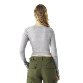 Bella + Canvas BC1501 Women\'s Micro Rib Long Sleeve Baby Tee - Athletic Heather