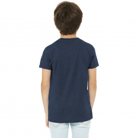 Bella + Canvas BC3001CVC Youth Heather CVC Tee - Heather Navy