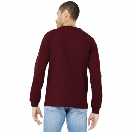 Bella + Canvas BC3501CVC Unisex Heather CVC Long Sleeve Tee - Heather Cardinal