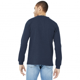 Bella + Canvas BC3501CVC Unisex Heather CVC Long Sleeve Tee - Heather Navy