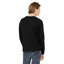 Bella + Canvas BC3513 Unisex Triblend Long Sleeve Tee - Solid Black Triblend