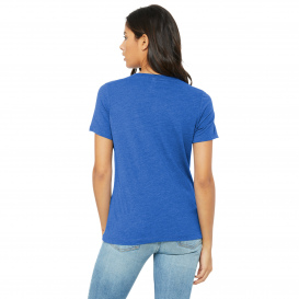 Bella + Canvas BC6415 Women\'s Relaxed Triblend V-Neck Tee - True Royal Triblend