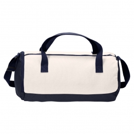 Port Authority BG814 Cotton Barrel Duffel - True Navy/Soft White