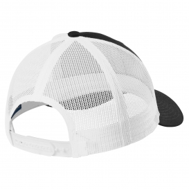 Port Authority C112LP Low-Profile Snapback Trucker Cap - Black/White