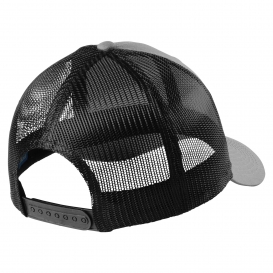 Port Authority C112LP Low-Profile Snapback Trucker Cap - Heather Grey/Black