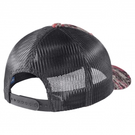 Port Authority C114 Digi Camo Snapback Trucker Cap - Flame Red Digi/Grey Steel