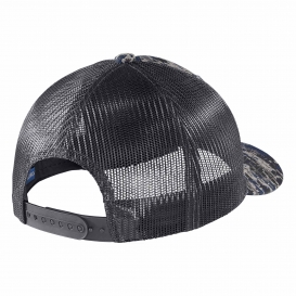 Port Authority C114 Digi Camo Snapback Trucker Cap - Rich Navy Digi/Grey Steel