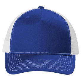 Port Authority C115 Snapback Five-Panel Trucker Cap - Patriot Blue/White