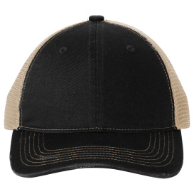 Port Authority C600 Distressed Mesh Back Cap - Black/Khaki