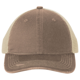 Port Authority C600 Distressed Mesh Back Cap - Light Olive/Stone