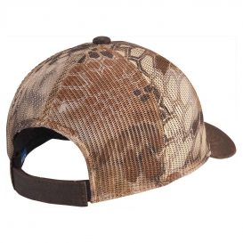 Port Authority C891 Pigment Print Camouflage Mesh Back Cap - Kryptek Highlander/Brown