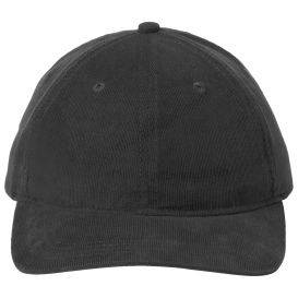 Port Authority C973 Light Corduroy Dad Cap - Deep Black