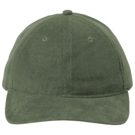 Port Authority C973 Light Corduroy Dad Cap - Olive Green