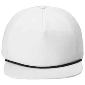 Port Authority C981 5-Panel Poly Rope Cap - White/Black