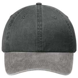 Port Authority CP83 Two-Tone Pigment-Dyed Cap - Black/Pebble