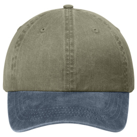 Port Authority CP83 Two-Tone Pigment-Dyed Cap - Khaki/Navy