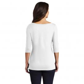 District DM107L Women\'s Perfect Weight 3/4-Sleeve Tee - Bright White