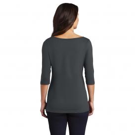 District DM107L Women\'s Perfect Weight 3/4-Sleeve Tee - Charcoal
