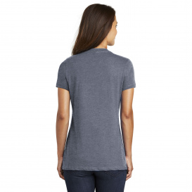 District DM1170L Women\'s Perfect Weight V-Neck Tee - Heathered Navy